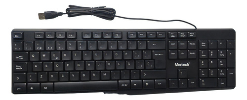 Teclado Alámbrico Con Cable Usb Para Pc Multimedia Mt-k13 Color Del Teclado Negro