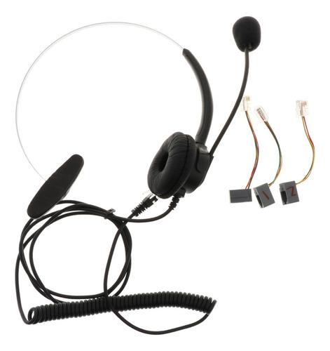 M 3x Call Center Rj9 Plug Audífonos Micrófono Cancelación De
