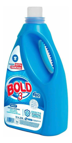 3x Detergente Líquido Ropa Telas Bold 3 Quita Manchas 4.23 L