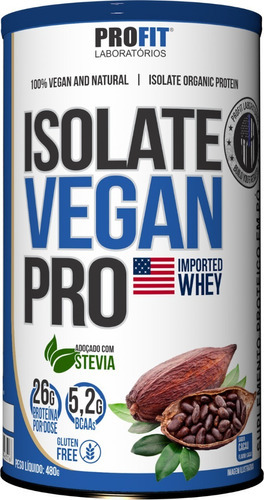 Isolate Vegan Pro 100% Vegano 480g - Profit Sabor Cacau