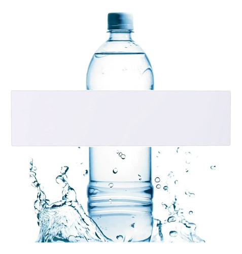 Etiqueta Imprimibl Para Botella Agua Blanca Mate 8 X 2  125