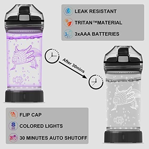 Botella De Agua Axolotl Para Niños Con Luz Led Brillante En