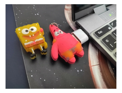 Memoria Usb 1tb (un Terabyte) Bob Esponja Y Patricio + Otg Color Amarillo Bobypatricio