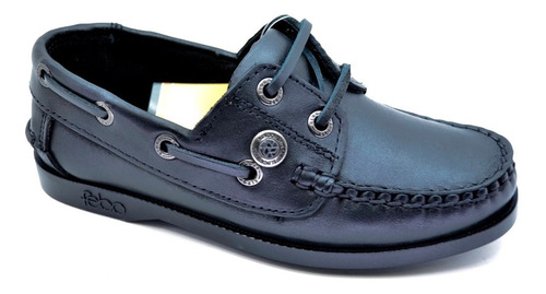 Zapatos Ringo School 10 Escolar Niño Cordones Cuero  Negro
