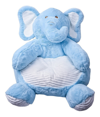 Imagem 3 de 3 de Poltrona Soft Elefante P/ Bebê - Confortavel Cinza/rosa/azul