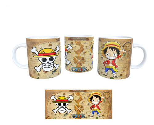 Caneca Anime One Piece Monkey D Luffy - Porcelana 325ml