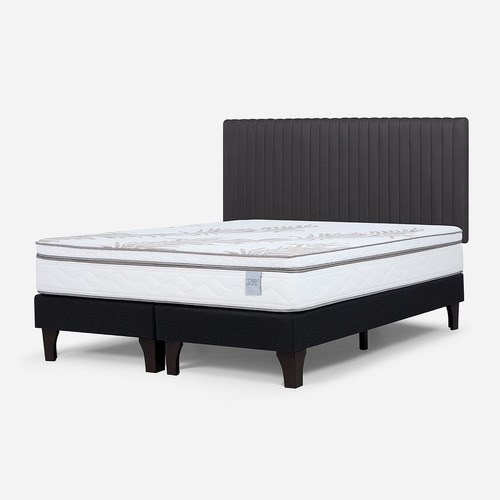 Cama Europea Neo Plus King Bd + Respaldo Lucio Grafito