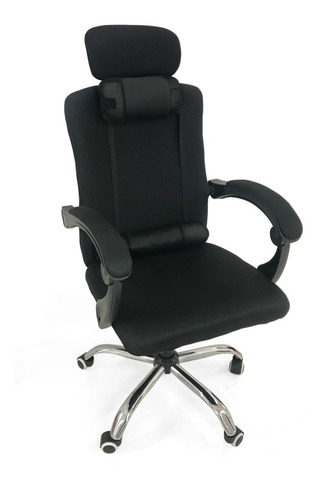 Iko Shop Silla gamer ergonómica negra con tapizado de tela