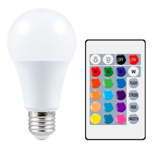 Bombillo Led 16 Colores De 5w + Control Remoto + Pila Cr2025