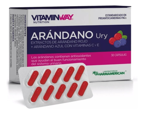Suplemento Dietario Arándano Ury Vitamin Way 60 Cápsulas 