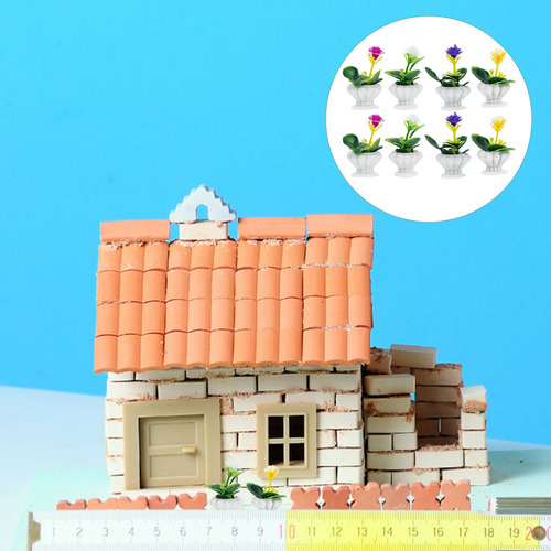 8 Unidades De Decoración Para Macetas, Minicasa, Modelo Bons