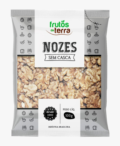 Nozes Sem Cascas Inteira Pacote 100g