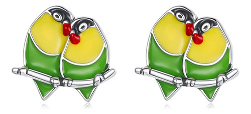 Bonitos Pendientes De Tuerca Con Forma De Pájaro Para Mujere
