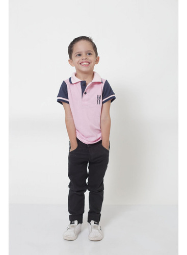 Camisa Ou Body Polo Infantil Dual Cor Rosa E Marinho