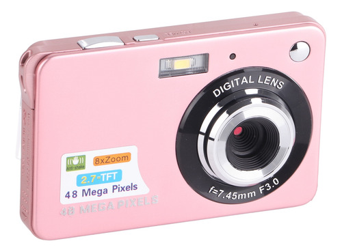 Cámara De Vídeo Digital 4k Rosa, 48 Mp, Pantalla Lcd De 2,7