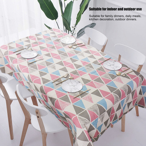 I Mantel De Comedor Tela Geométrica Funda De Tela De Lino Y