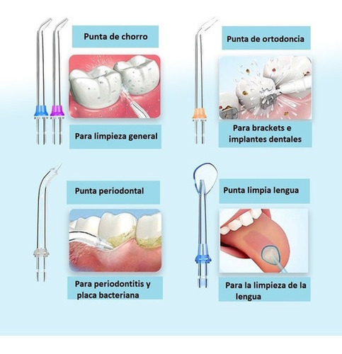 Irrigador Dental Limpieza Bucal Blanco H2ofloss Pórtatil.