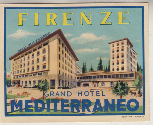 Sticker Luggage De Grand Hotel Mediterraneo Firenze Italia