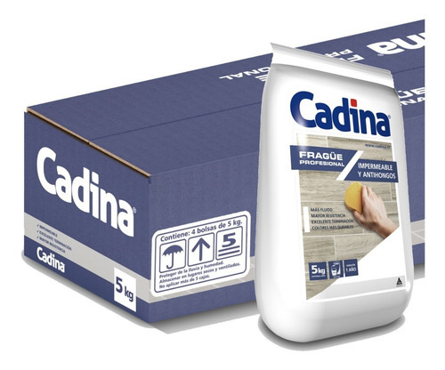 Imagen 1 de 6 de Pack 4x5k Cadina Fragüe Fluido Para Cerámicos Blanco
