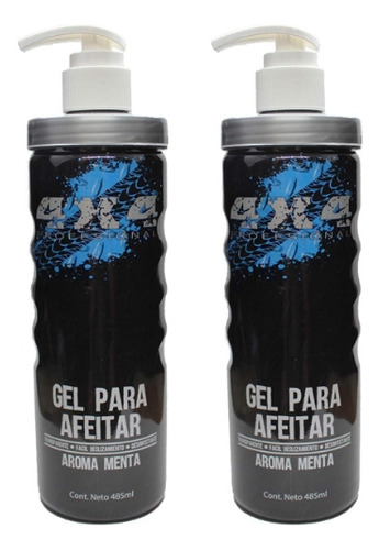 2 Pzs Gel Razurar/afeitar 4x4 Profesional Menta 485ml