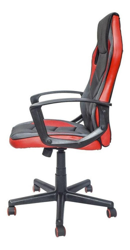 Imagen 4 de 4 de Silla de escritorio Top Living SILL13 gamer ergonómica roja y negra con tapizado de cuero sintético y mesh