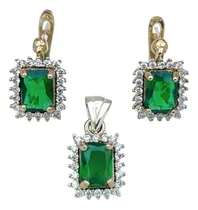 Comprar Conjunto Aros + Dije Ensueño Plata 925 Oro 18k Piedras