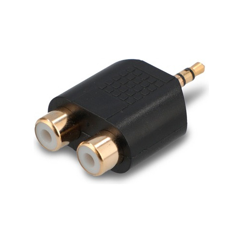 Adaptador De Audio Rca A Auxiliar 3.5 Mm Negro Radioshack