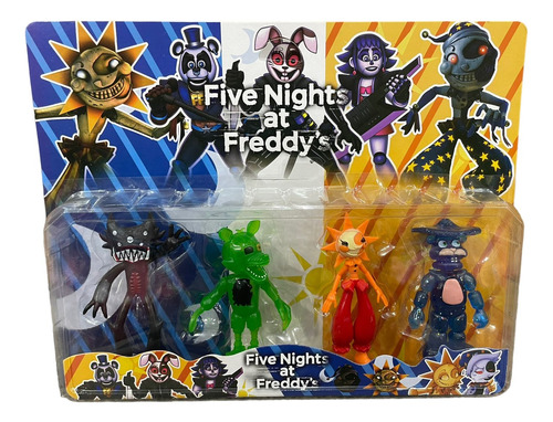 Blister Five Nights At Freddy´s X4 Personajes Sol Y Luna