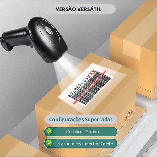Leitor De Código De Barras Com Fio 2d Portátil Usb