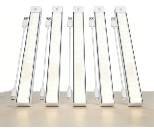 30cmcon Sensor Movimiento Luz De Led Clóset Usb 5 Piezas