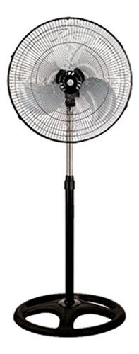 Ventilador de pie Alpaca ALP-M-16 negro con 3 palas de  metal, 16" de diámetro 220 V