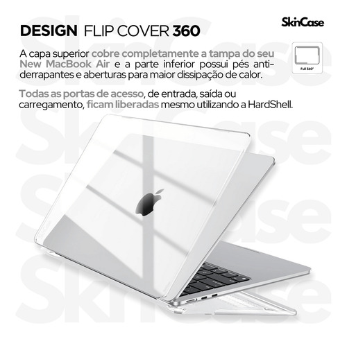 Capa Para Macbook Air 13.6 Com Chip M4 M3 M2 2022 Até 2025+