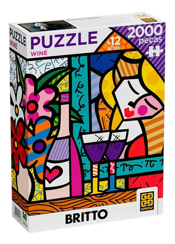 Quebra Cabeça Grow Romero Britto Wine 2000 Peças