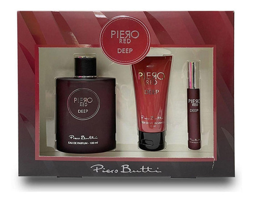 Set Perfume Piero Red Deep Edp 100 Ml + Perfumero + After Sh