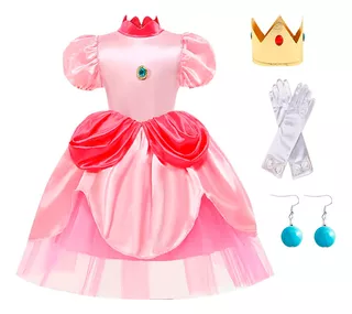 Disfraz Princesa Peach Vestido Regalo Cumpleaños Importado