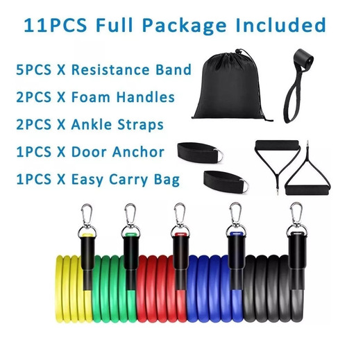 Kit 11 Piezas Bandas Elásticas De Resistencia Ejercicios