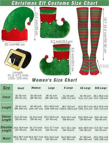 Paquete De 6 Disfraz De Elfo De Navidad Para Mujer