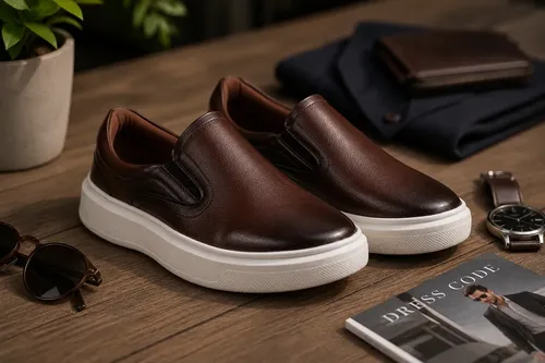 Tênis Slip On Iate Couro Masculino