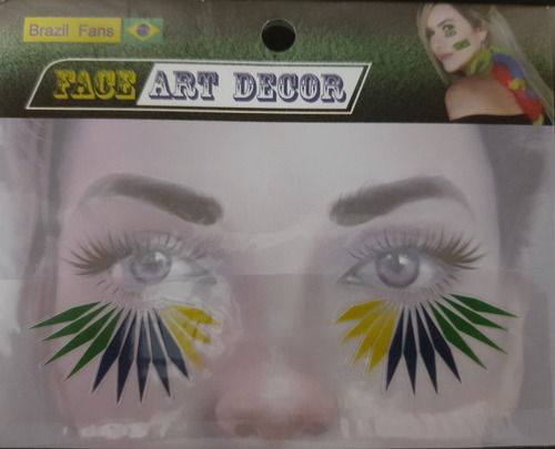 Adesivo Facial Brasil Olhos Copa Do Mundo Festa Fantasia