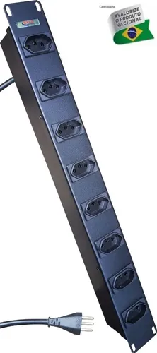 Régua Profissional Extensão Rack 8 Tomadas Bivolt 20a | Frete grátis