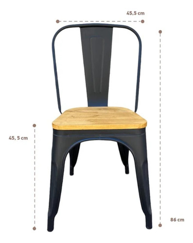 Sillas Dejaus Tolix Madera, Set De 4 Unidades