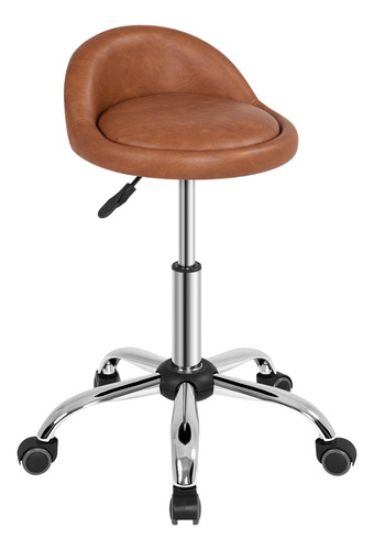 Taburete Giratorio Ajustable Con Ruedas Y Soporte Espalda Ma