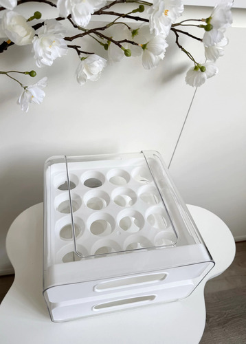Huevera De 2 Pisos Para 32 Huevos De Plástico Blanco Blanco