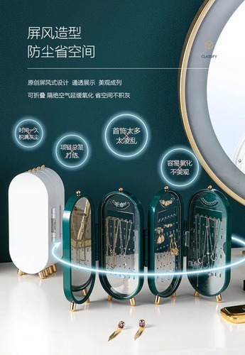 Imagen 6 de 10 de Caja Organizador De Joyas Aros Anillos Decoración Portátil
