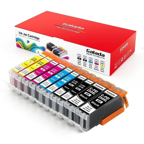 10 Cartuchos Tinta Impresora Canon Pixma Mx722 2 D Cada Uno