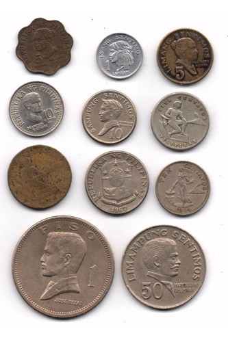 Filipinas Lote 11 Monedas Diferentes Antiguas
