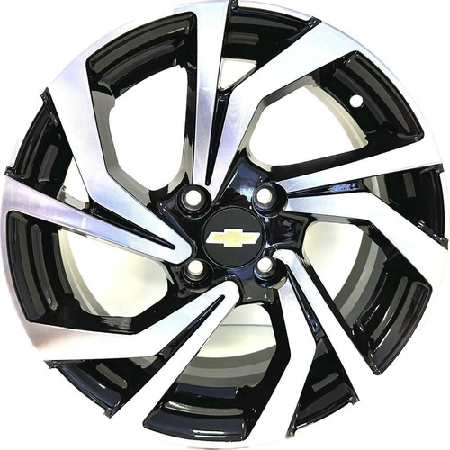 Rodas Gm Onix Agile Prisma Spin Aro 17 4x100 (jogo)+bicos Cor Diamantada Preta