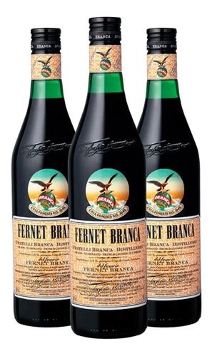 Fernet Branca Pack X 3 X 750ml. 