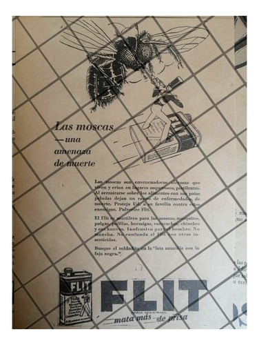 Cartel Publicitario Antiguo Insecticida Flit 1930 -4