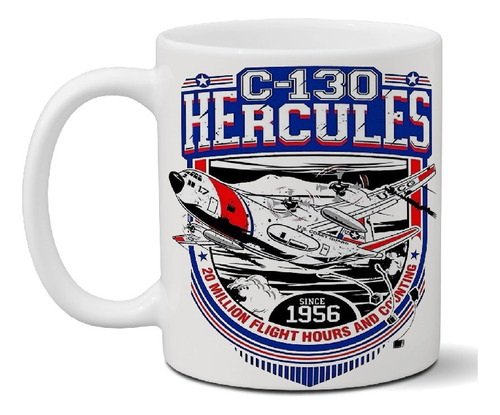 Taza De Cerámica Avión Hércules C 130  Exclusiva Con Cajita